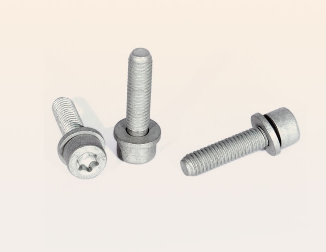 12.9 TCE steel screw with captive flat washer and hexalobular socket