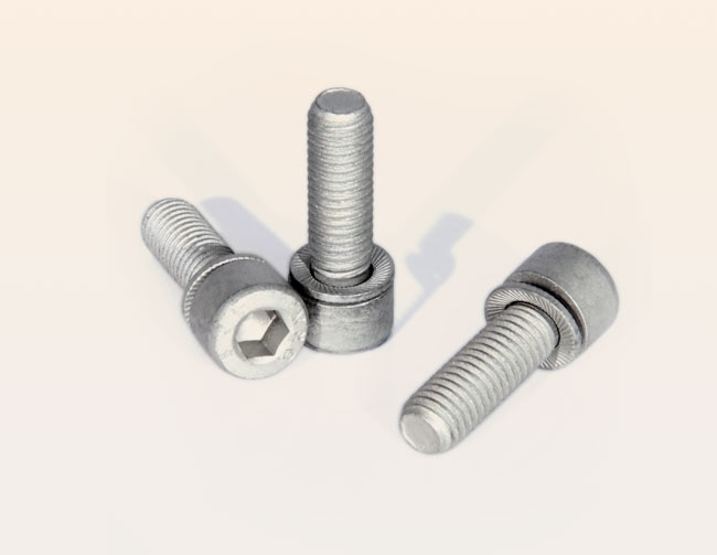 12.9 TCE steel screw with conical Schnorr captive washer