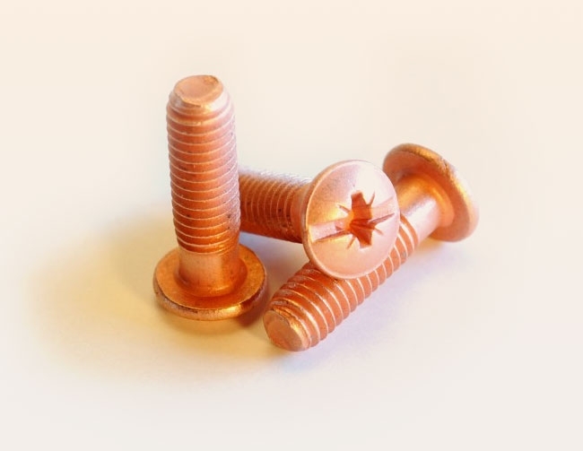 Combi screw stainless steel with copper finishing