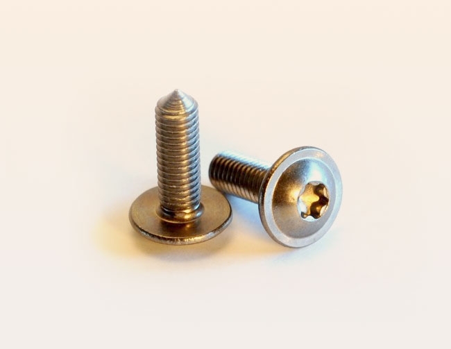 Flanged button head screw A2 with 90° point