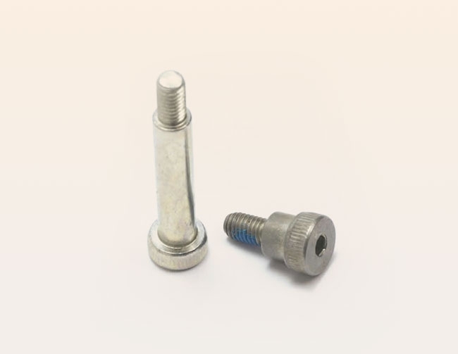 Socket screw with collar and knurling around the head and chromiting