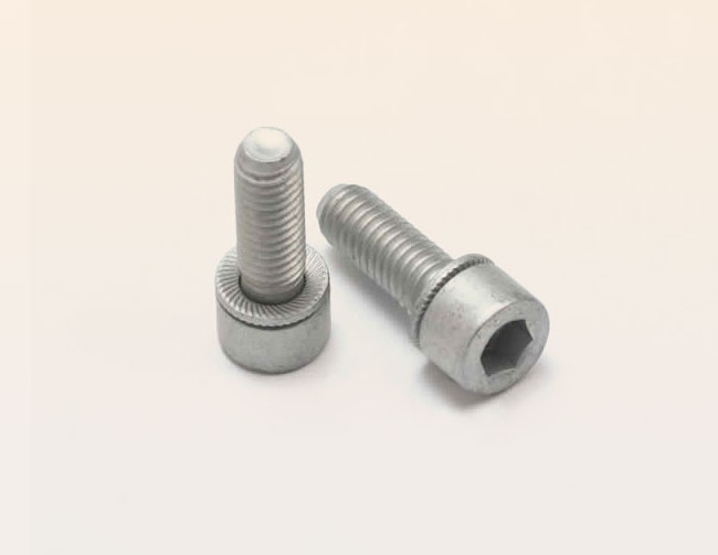 Cap screw with unlosable knurled washer geomet